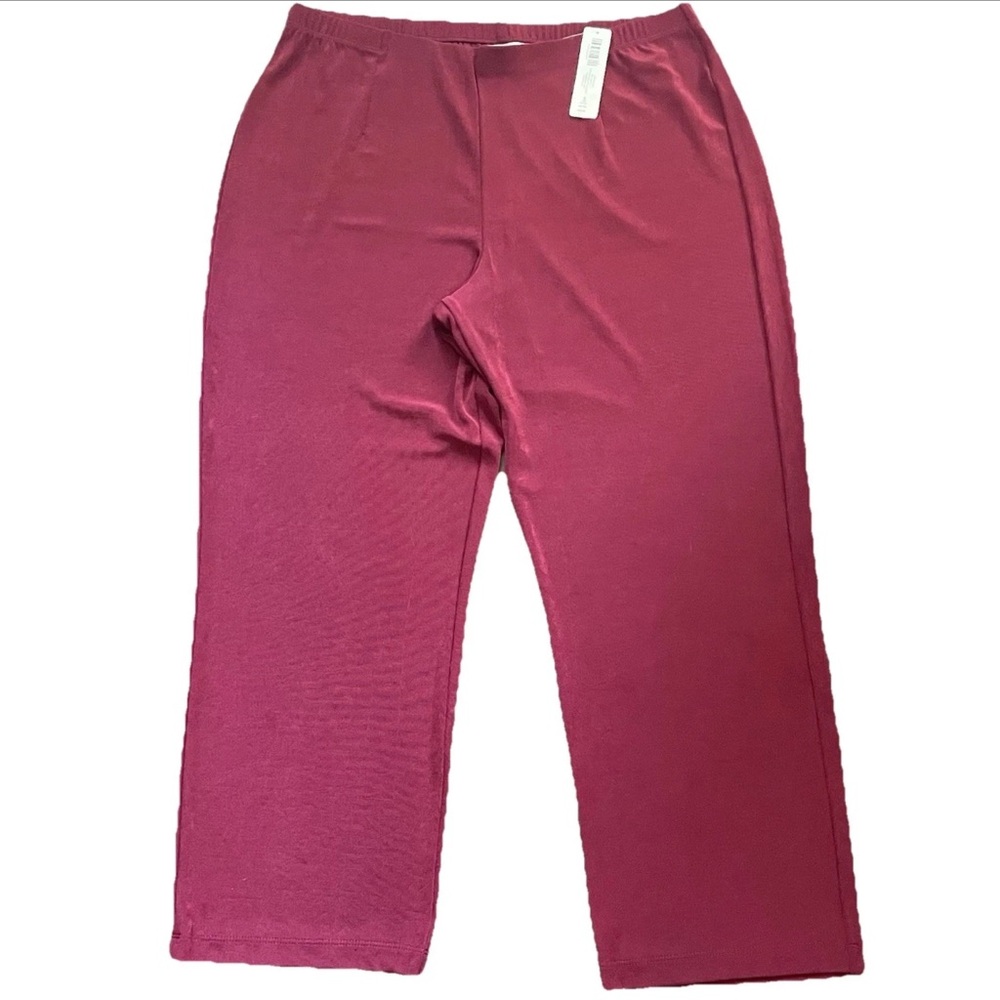 NWT CHICO’S Size 3P US XL/16P Travelers NO TUMMY Stretch Knit Pants MULBERRY RED